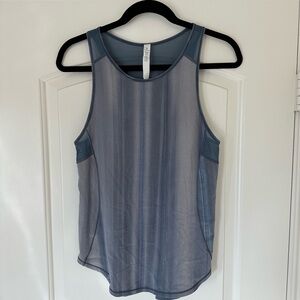 Lululemon Sculpt Tank Brushed Spray Dye White Code Blue Gray Sheer Racerback‎